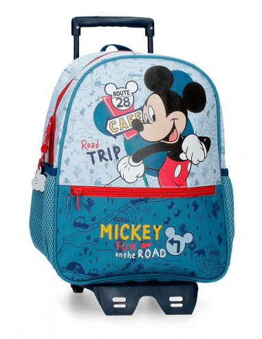 MOCHILA ADAP 33CM. C/CARRO MICKEY ROAD TRIP